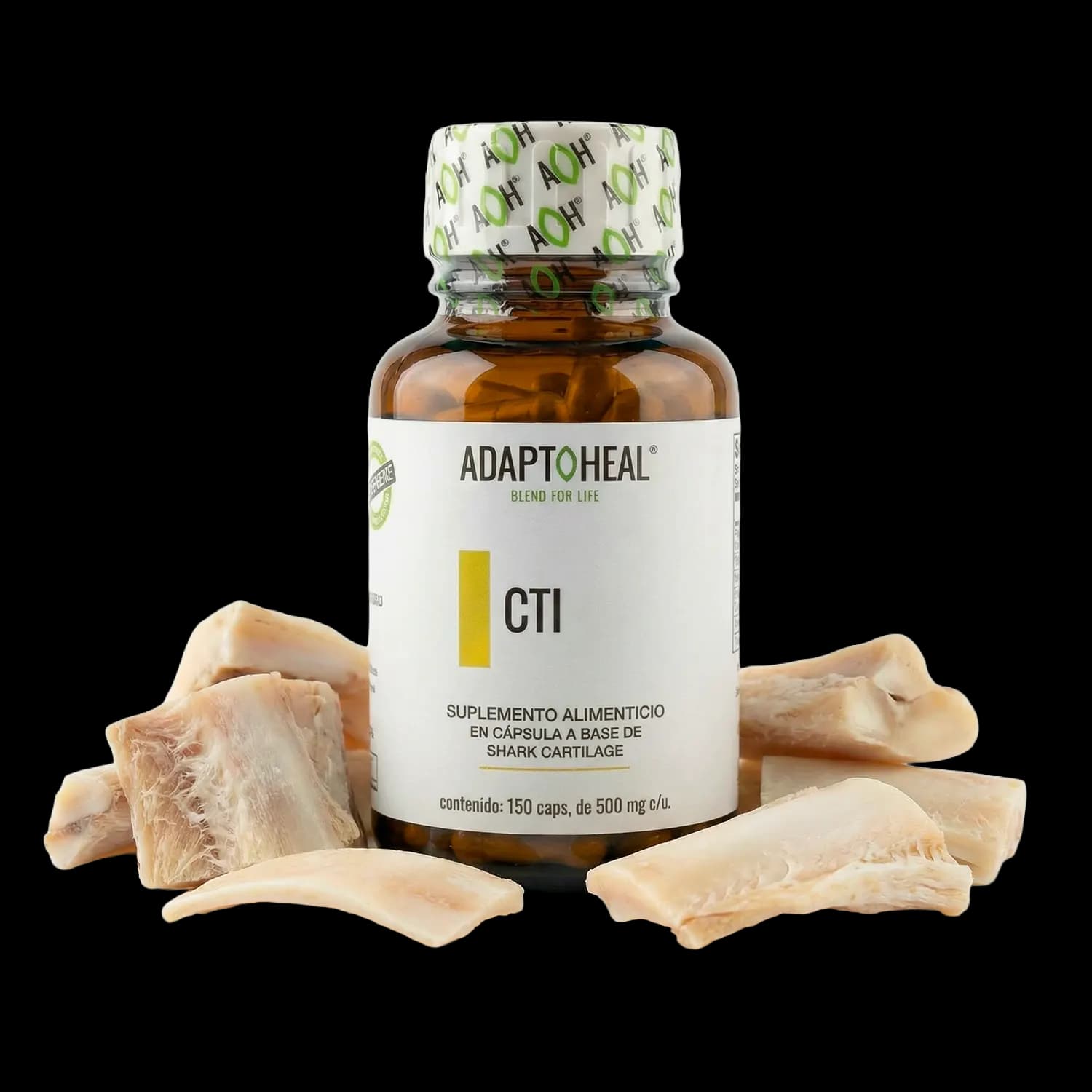 Cartílago de Tiburón 150 cápsulas | 500mg Adaptoheal®