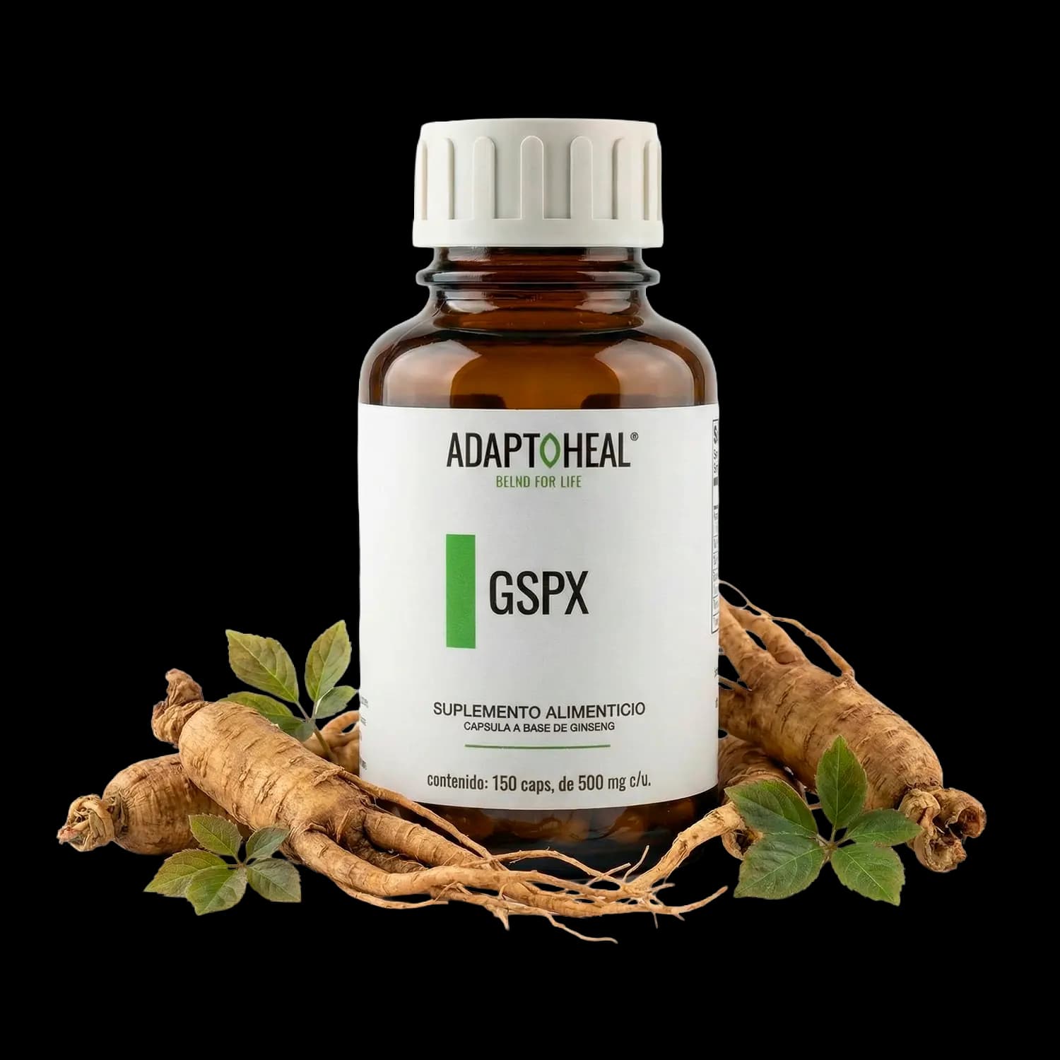 Ginseng Panax 150 cápsulas | 500mg Adaptoheal®