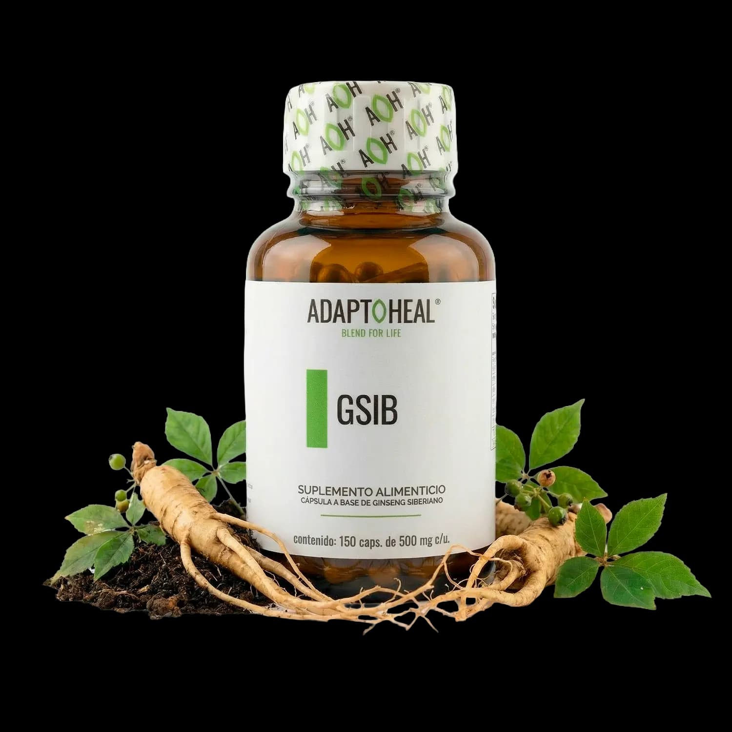 Ginseng Siberiano 150 cápsulas | 500mg Adaptoheal®