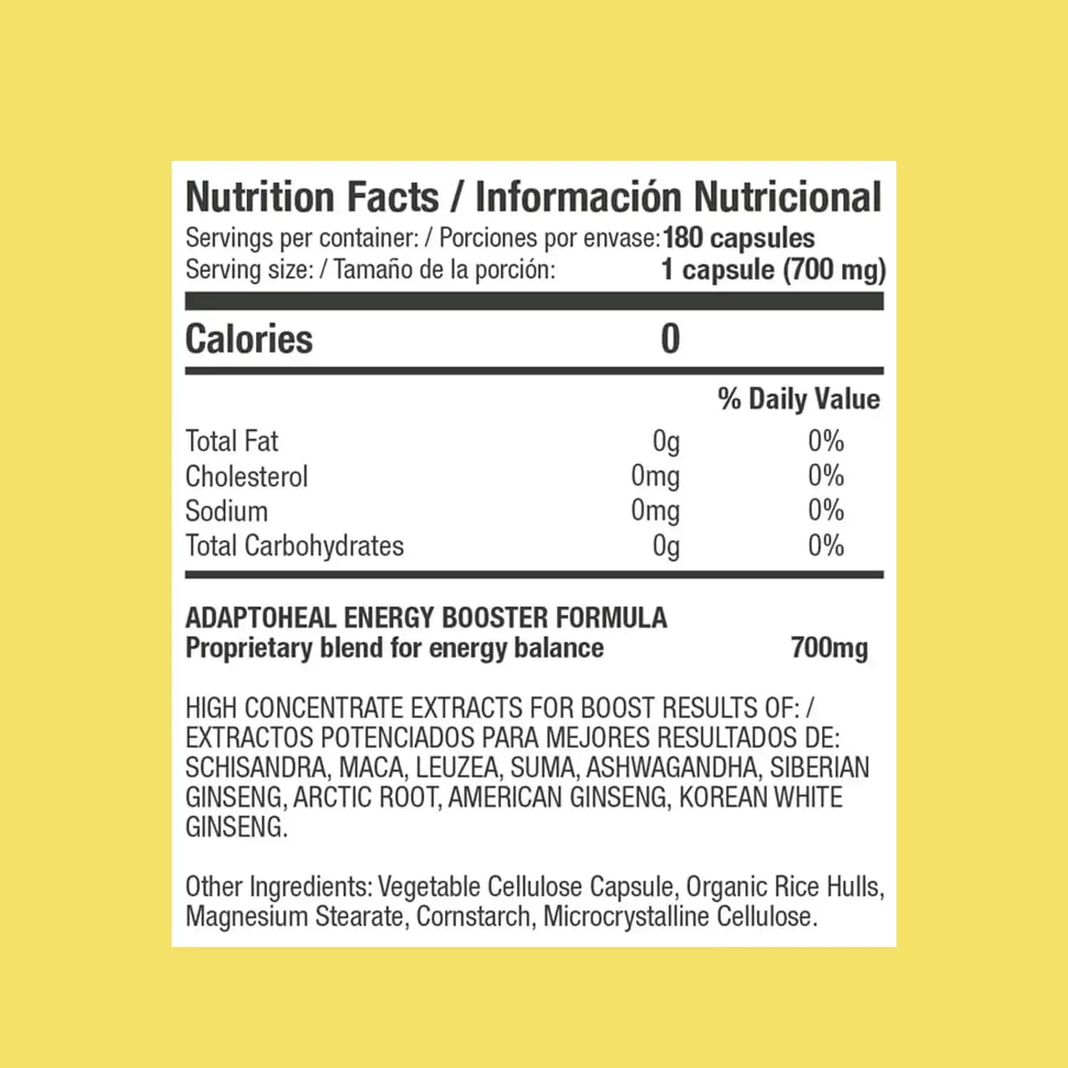 Energyheal 180 cápsulas | 700mg Adaptoheal® - imagen 2