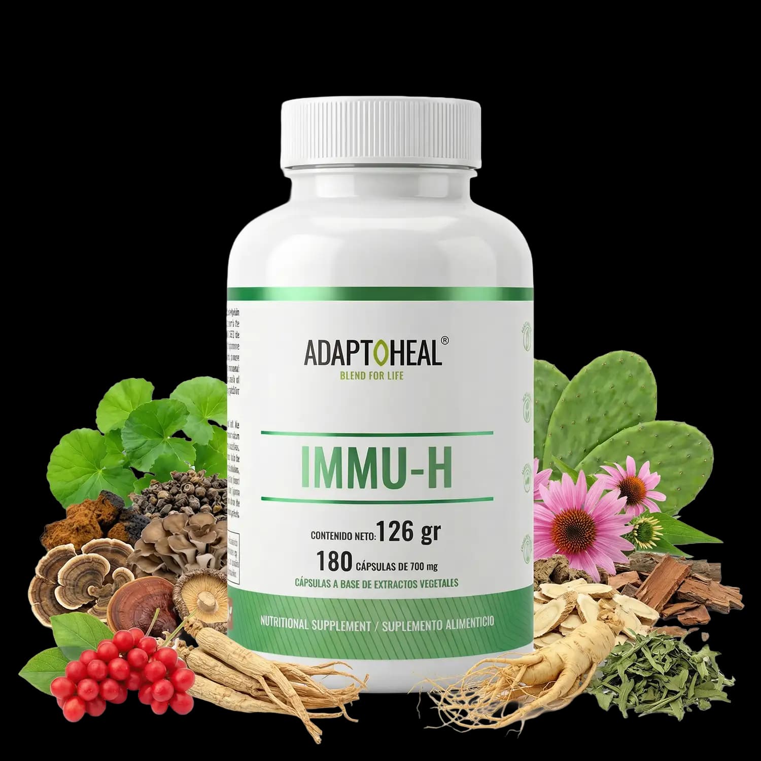 Immuneheal (Immu-H) 180 Cápsulas | 700mg Adaptoheal®