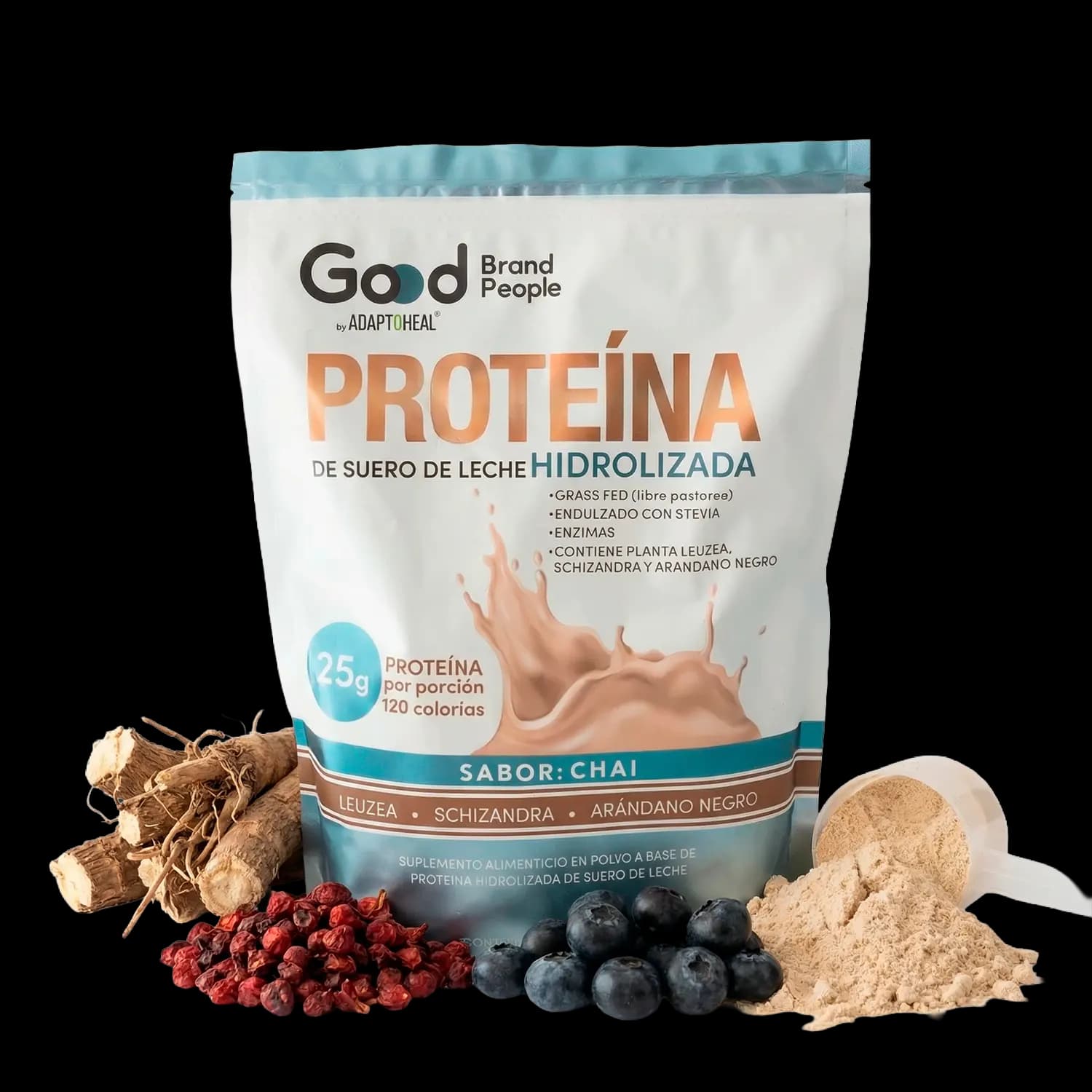 Proteína de Suero de Leche Hidrolizada sabor Chai 907 g | Adaptoheal®