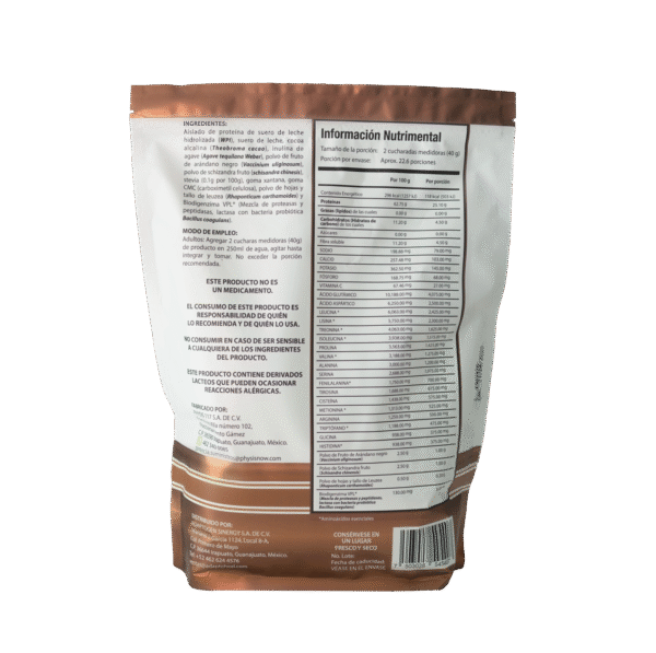 Proteína de Suero de Leche Hidrolizada Sabor Chocolate 907g | Adaptoheal® - Imagen 3