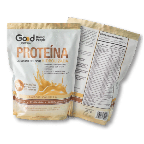 Proteína de Suero de Leche Hidrolizada Sabor Vainilla 907g | Adaptoheal®